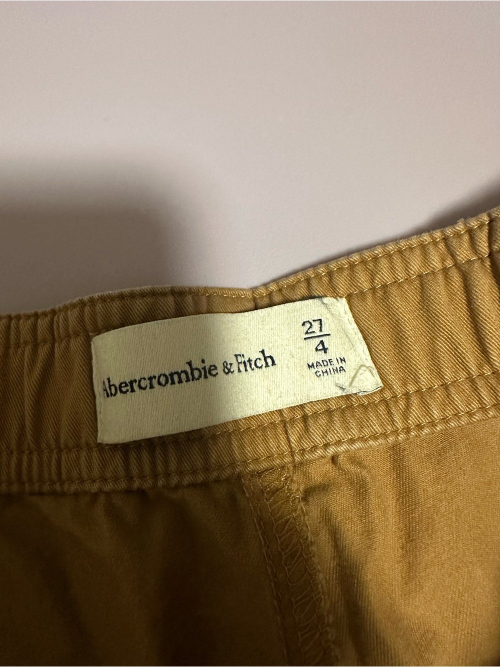 Abercrombie and Fitch baggy cargo utility pants tan brown size 27 or 4 Y2K style - Picture 4 of 8